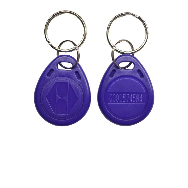 Keyfob smart ID Card Read only RFID Tag Proximity 125Khz Key fobs Ring Access Control Card Red Blue -10pcs