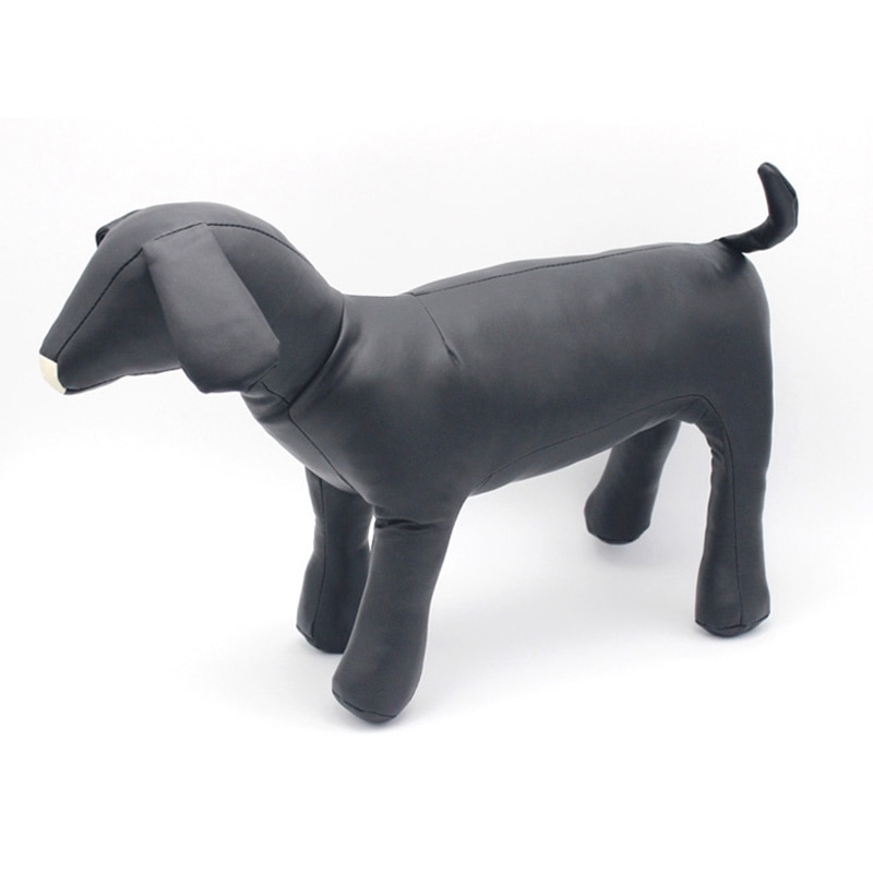 Mannequin en cuir pour chien, Position debout, modèles de jouets pour animaux de compagnie, affichage de boutique, noir S