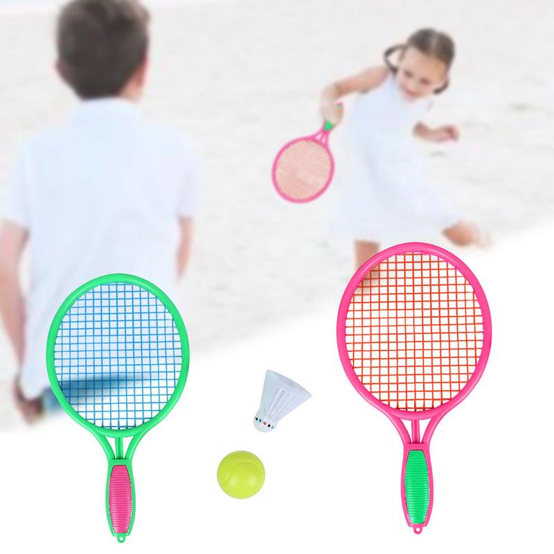 1 Pair Beach Tennis Racket Children's Outdoor Sports Tennis Racket With Badminton Ball Teenager's Tennis Racket For Training