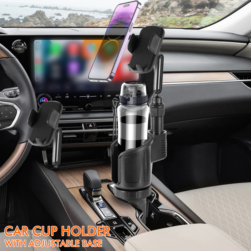 Carro Cup Holder Expander Celular Mount, 360 ° Rotação Cup Holder, Smartphones Mount, Auto Acessórios Interior