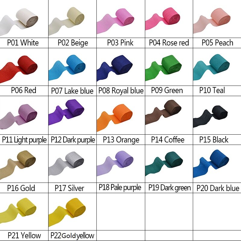 10m x 5cm Origami Crepe Paper Streamers DIY Crafts Wrinkled Paper Roll for Wedding Birthday Party Decoration Backdrop Curtain 7