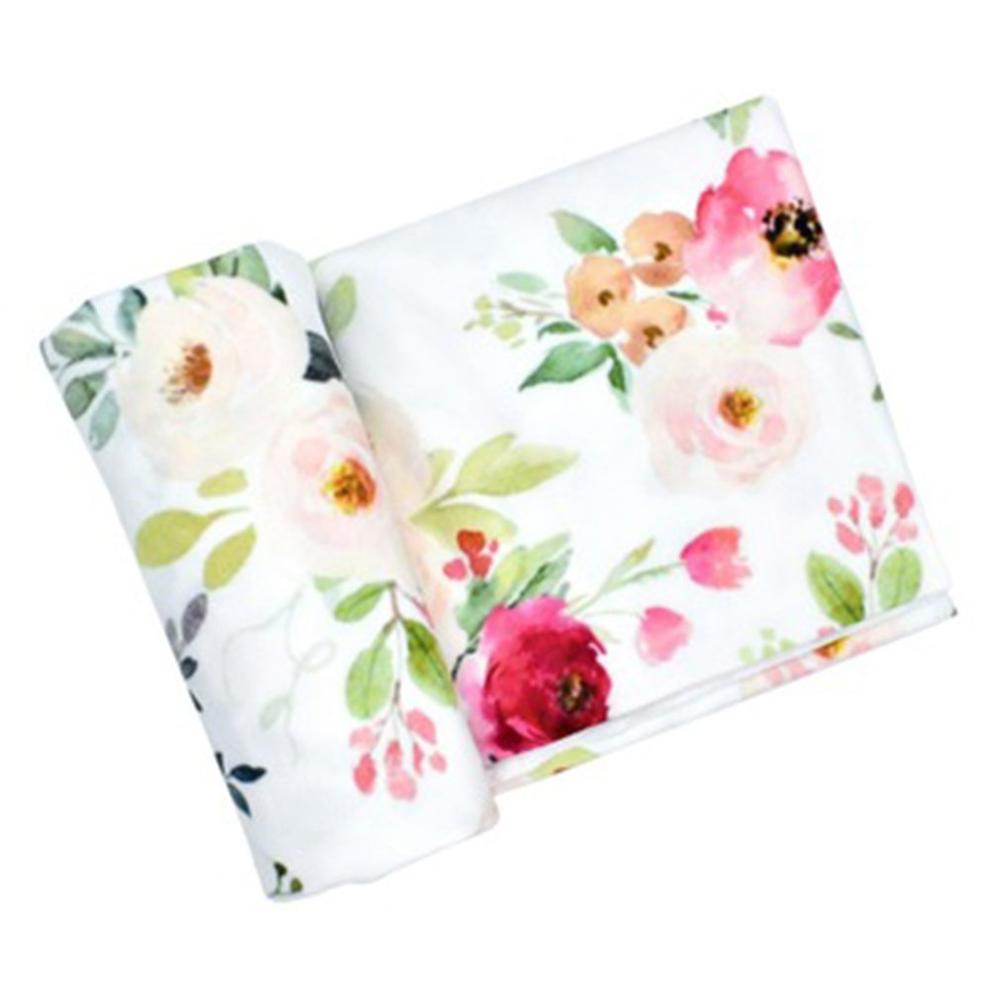 Gloednieuwe Peuter Aquarel Afdrukken Donzig Bloemen Dot Baby Deken Inbakeren Slaapzak Wrap Multifunctionele Wrap Doek