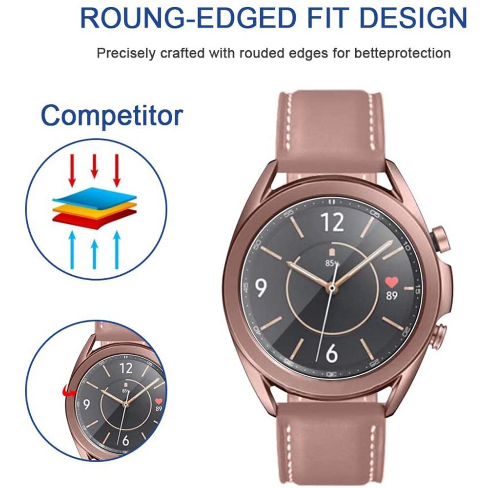 Protector de pantalla ultrafino para Samsung Galaxy watch 3, película protectora de pantalla transparente de 41mm y 45mm, 2 unidades, sin reloj