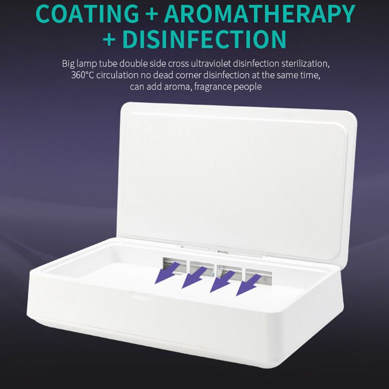 Touch Screen Sterilization Box UV Disinfection Case Holder Wireless Phone Charge