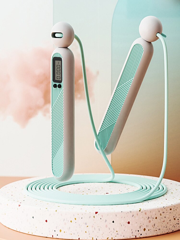 Hoip Jeeky corda per saltare professionale ragazza dimagrante perdere peso modellante contatore brucia grassi senza fili salto corda fitness sport: blu lungo rope