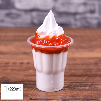 Simulation Sundae glace échantillon factice en plastique lait fruits Sundae modèle faux Sundae accessoires fenêtre affichage: 220ml model 1