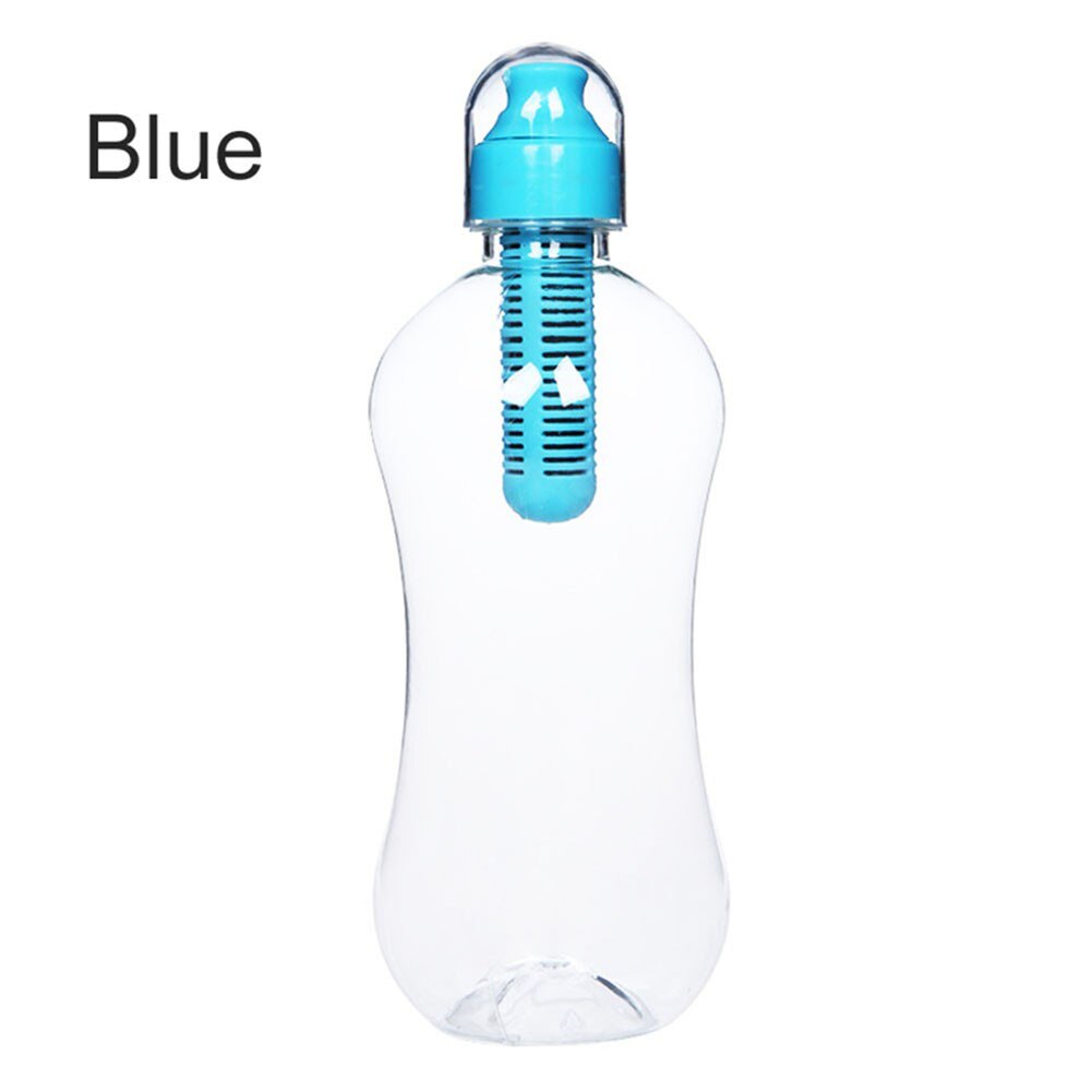 550Ml Actieve Kool Outdoor Filtering Water Drinken Fles Met Ingebouwde Filter Fles Water Sport Camping Wandelen Reizen: Blauw