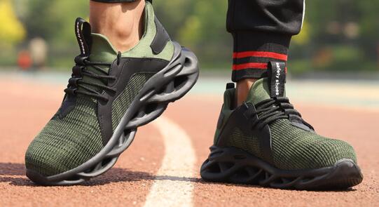 Ademende heren veiligheidsschoenen in de zomer luchtdoorlatende outdoor herenschoenen stalen neus anti-kraak en anti-piercing