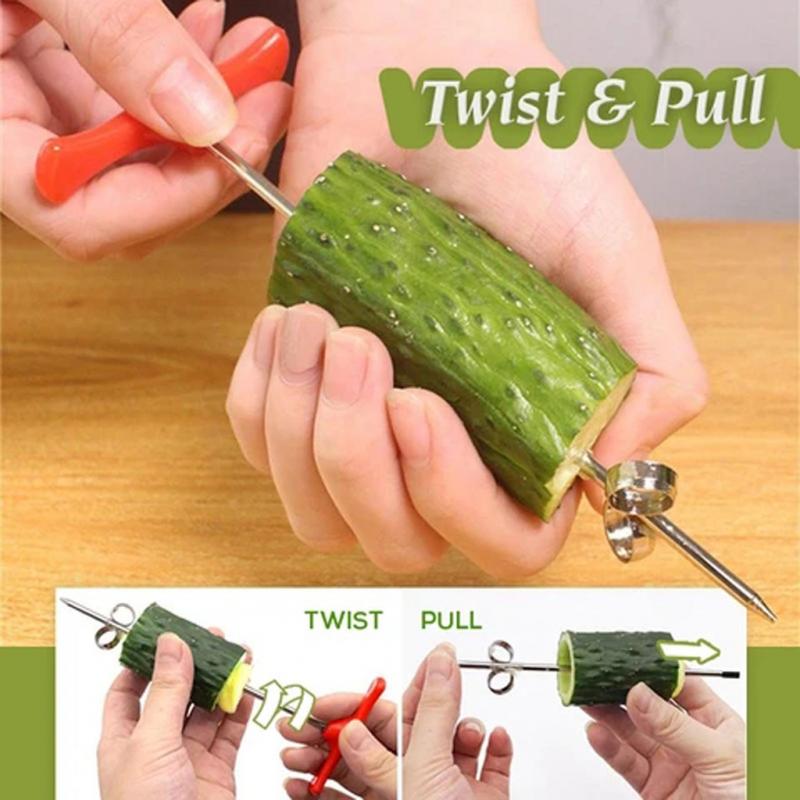 1Pc Rotating Machine Manual Magic Roller Spiral Slicer Radish Potato Spiral Cutter Kitchen Gadgets Fruit And Vegetable Slicer