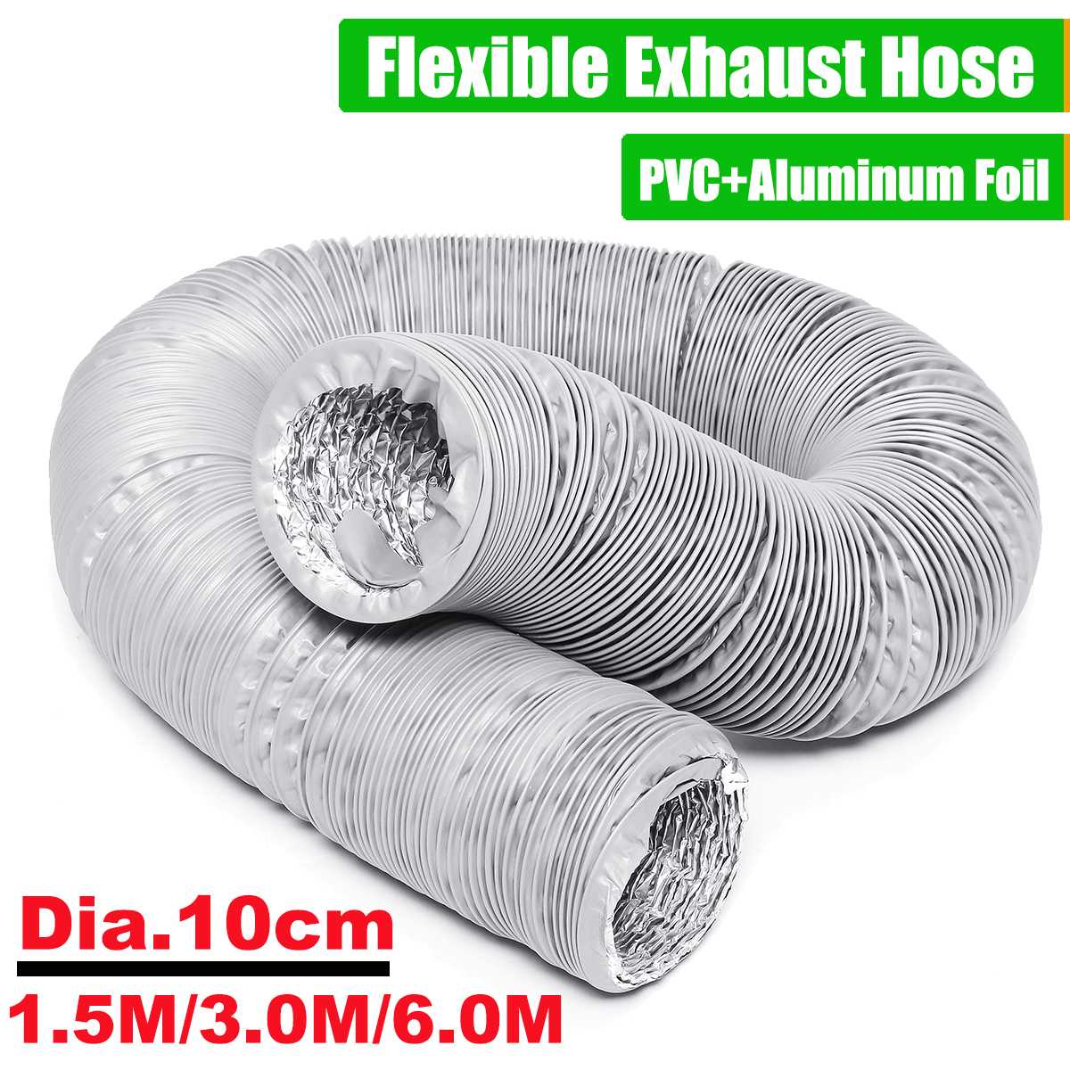 1.5/3/6 Meter Exhaust Pipe Flexible Air Conditioner Exhaust Pipe Vent Hose Duct Outlet 100mm Ventilation Duct Vent Hose