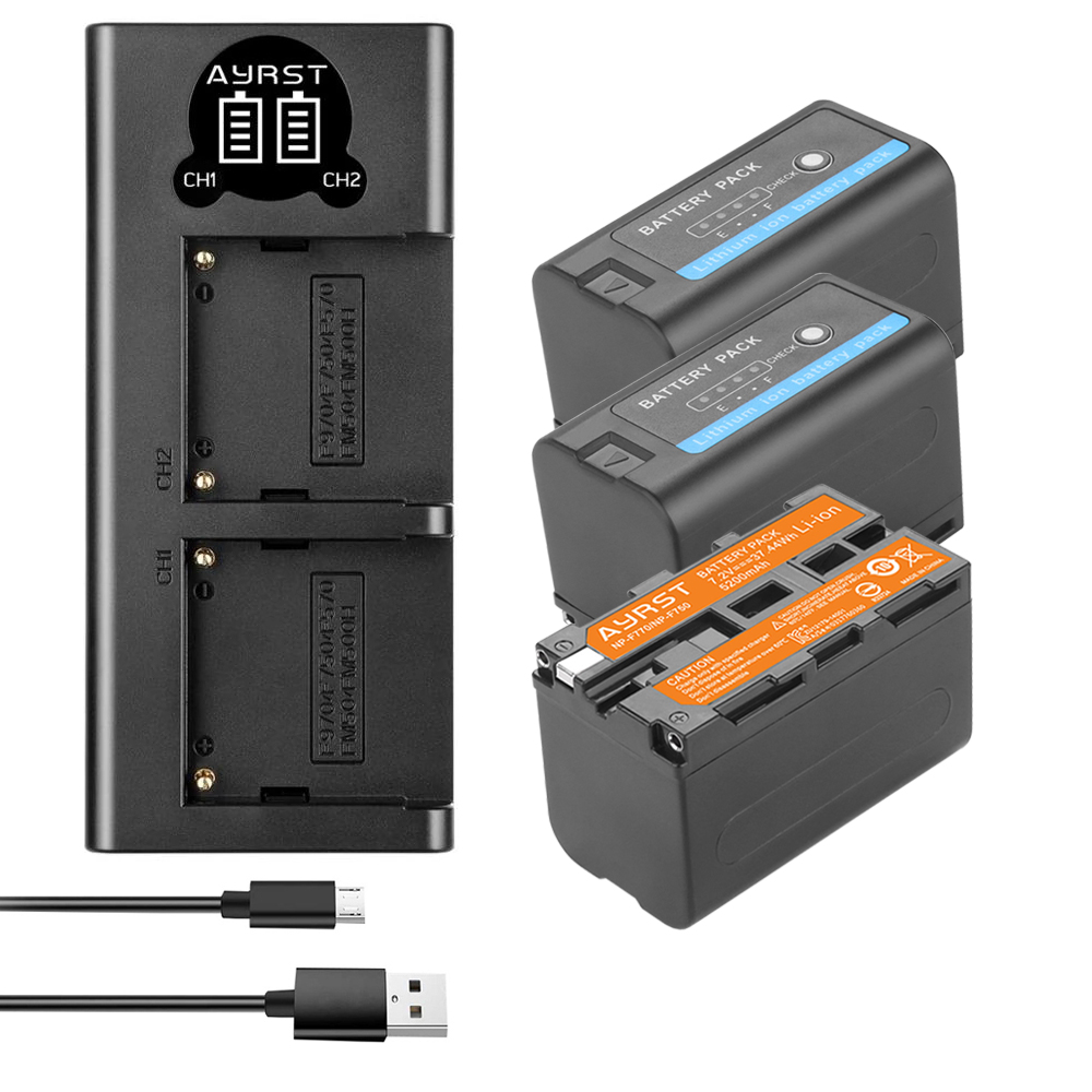 5200- mah-akku mit led-anzeige für sony np f970 f960 f550 f570 qm91d ccd -rv100  f750 np f770 np-f750 led-usb-ladegerät: 3 akkus mit ladegerät