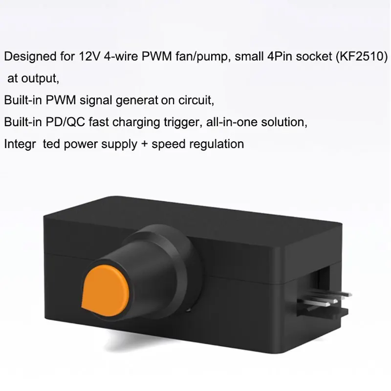 High-power Type C PWM Speed Controller 12V 4Pin Violent Fan Governor PD QC Fast Charging Power Supply DIY Water Cooling Radiator