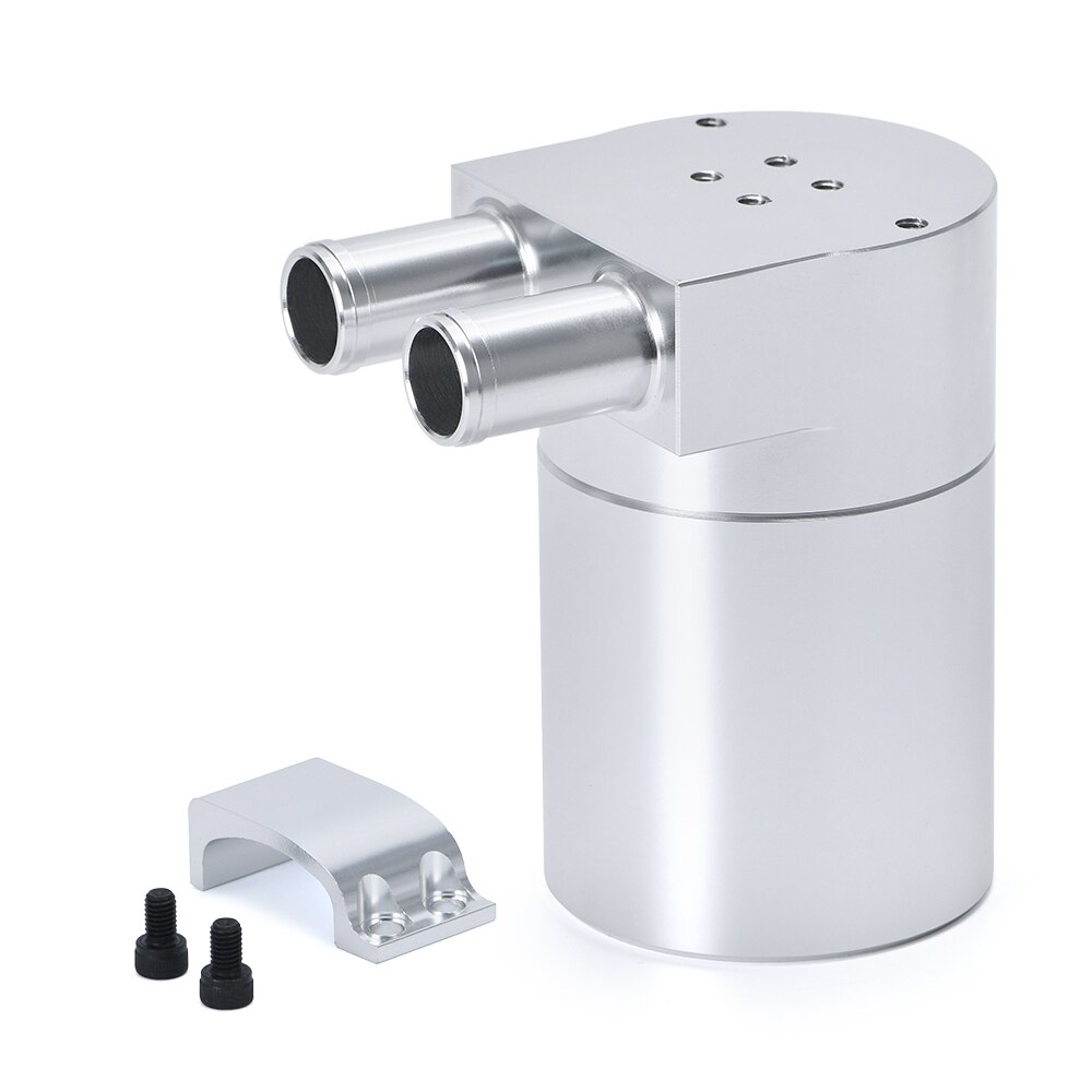 Réservoir de récupération d&#39;huile pour BMW | En alliage d&#39;aluminium universel, réservoir pour BMW N54 335 noir &amp; argent &amp; rouge et bleu: Silver