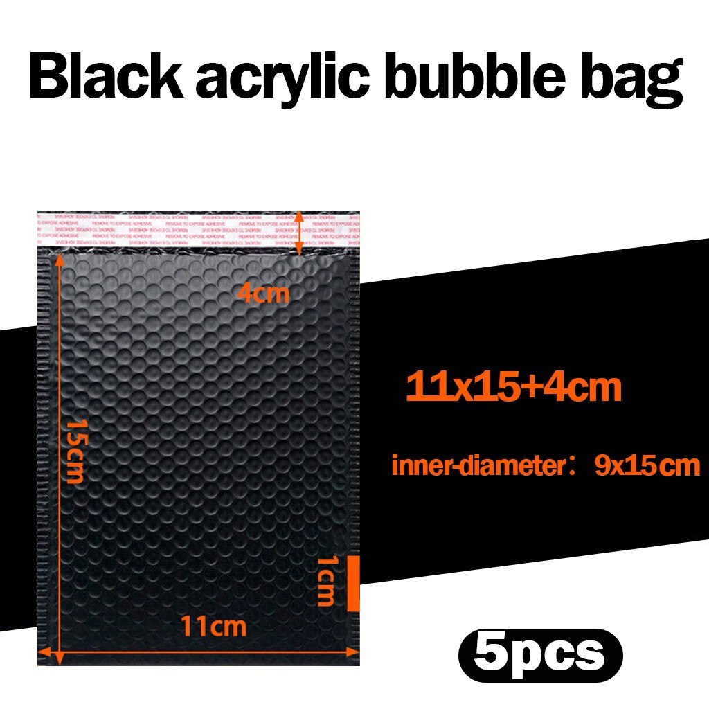 5/10Pc Bubble Mailers Gevoerde Enveloppen Gevoerd Poly Mailer Self Seal Waterdicht En Schokbestendig Bubble Express Bag Black en Roze✈: A