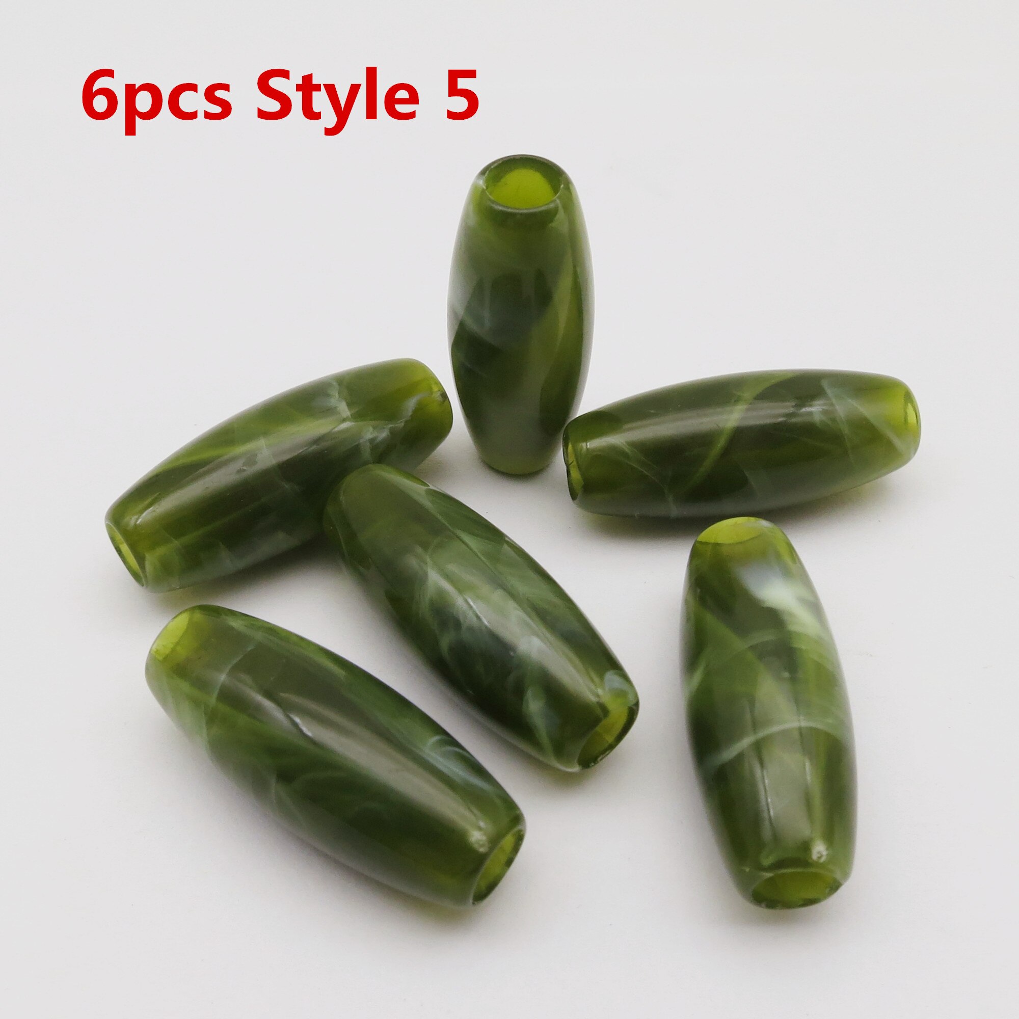 6Pcs/12Pcs Haak Vlechten Acryl Haar Vlecht Dread Baard Dreadlock Kralen Ringen Buis Voor Kinderen Meisjes Vrouwen haar Accessoires: 6pcs Style 5