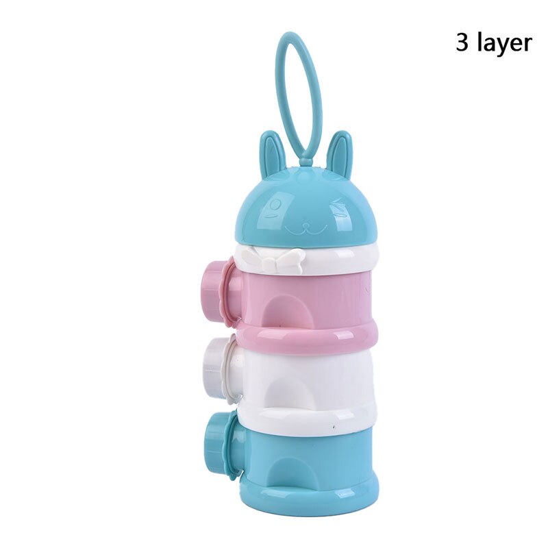 3- laags draagbare babyvoeding opbergdoos in beer-stijl, essentiële ontbijtgranen cartoon babymelkpoeder container: 3