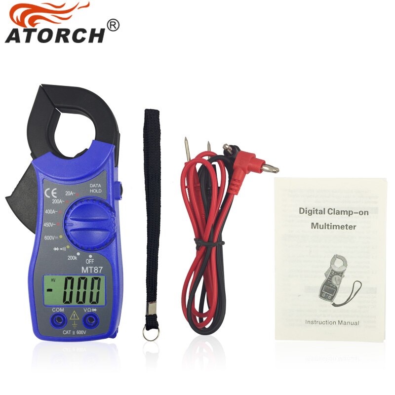 ATORCH elektroniczny multimetr cyfrowy miernik cęgowy DC AC napięcie prądu szczypce odporność wzmacniacz miernik rezystancji Medidor Multimetre narzędzia: Niebieski