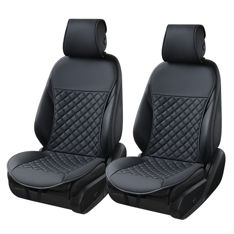 Car Seat Cover Protector Mat Waterdichte Lederen Front Auto Kussen Rugleuning Voor Vrouwen Mannen Baby Universal Fit Voor De Meeste auto 'S: 2 black
