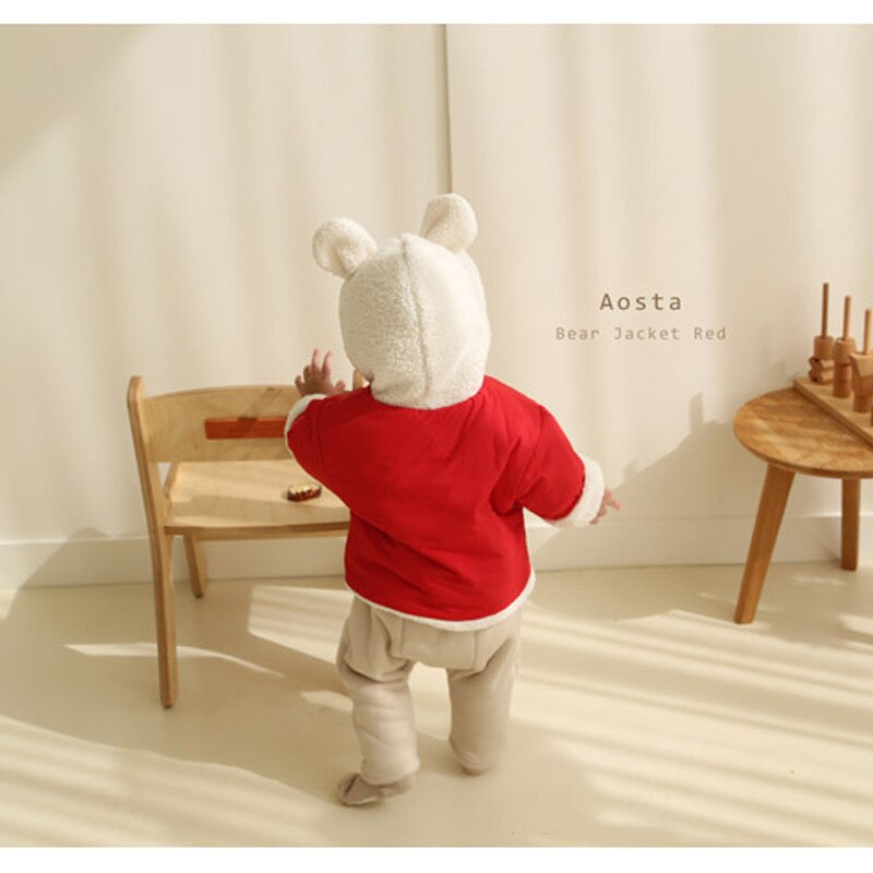 2021 New Baby Cute Bear cappotto con cappuccio inverno addensare vestiti per bambini caldi cotone neonato giacca in pile bambino ragazza vestiti caldi