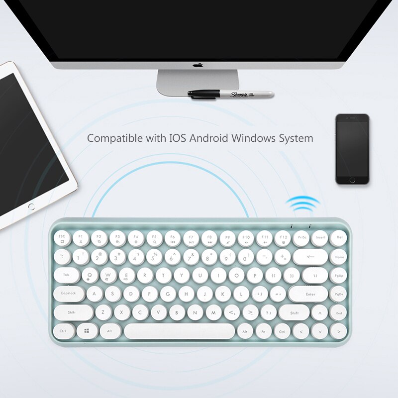 teclado bluetooth,teclado ipad,teclado para ipad,teclado inalámbrico,teclado para tablet,Teclado inalámbrico con Bluetooth para tableta, teclado silencioso para iPad, Xiaomi, Macbook Mini, Lenovo, Dell, Hp