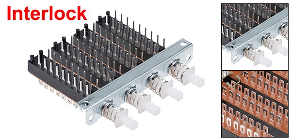 1Pc Interlock/Latching Push Button Switch Piano Type 6/12/18/24Pin 1/2/3/4/5/6/7/8 Row Straight Through Hole Straight Key Switch: Pink