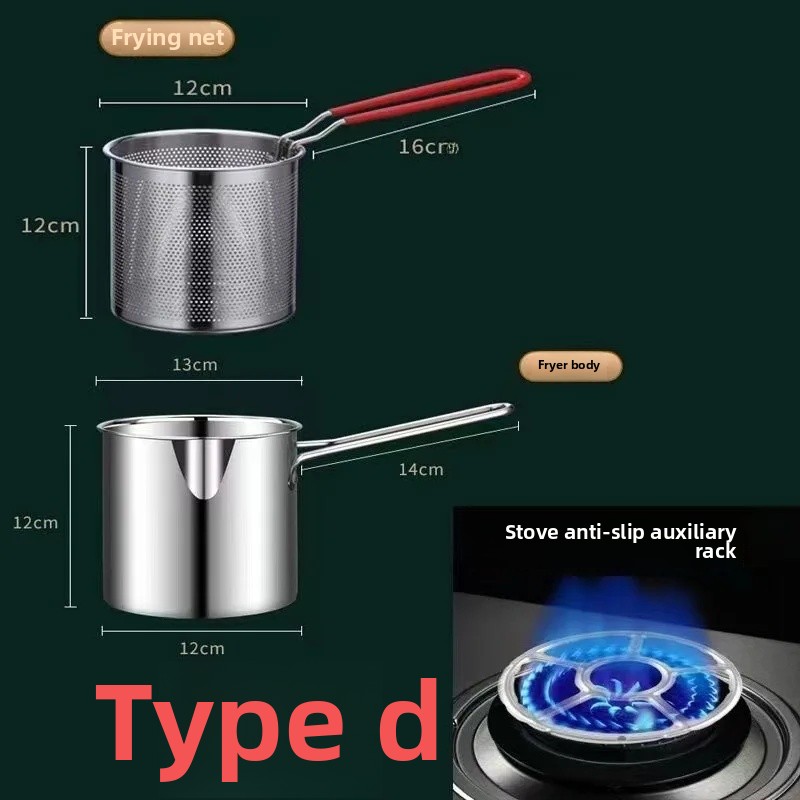 Universal Kitchen 304 Stainless Steel Fry Pot Home Use Multi-Function Detachable Outdoor Fried Food Set for Household: green / Four-piece Set