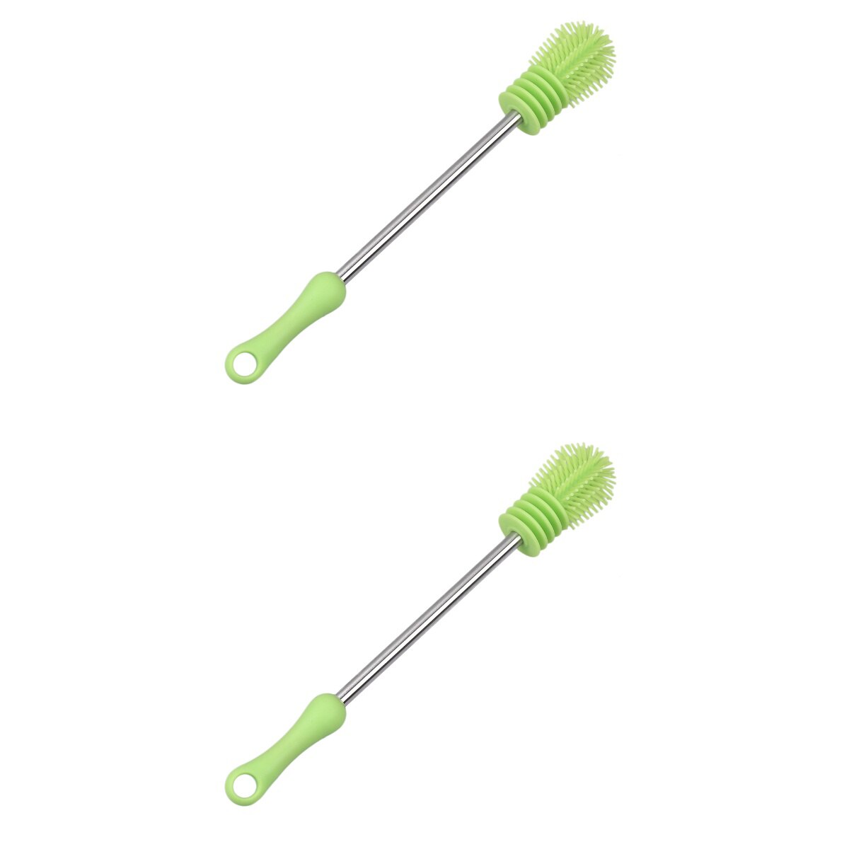 2 pçs punho longo garrafa de alimentação escova de limpeza copo de vidro escova garrafa de água caneca de escova para cozinha em casa (verde fluorescente)