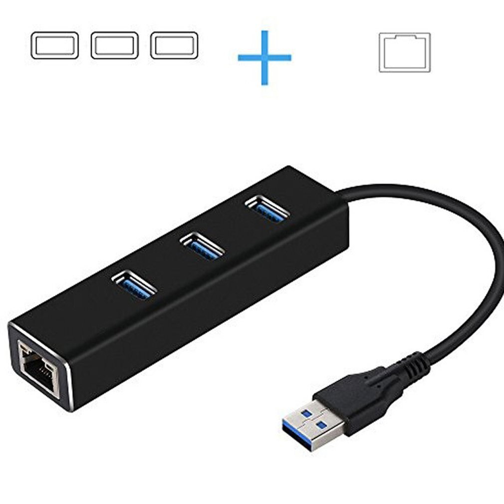 USB3.0HUB + Gigabit Netwerkkaart Hub 3 Poorten Usb 3.0 Gigabit Ethernet Lan Rj45 Netwerk Adapter Hub Tot 1000Mbps