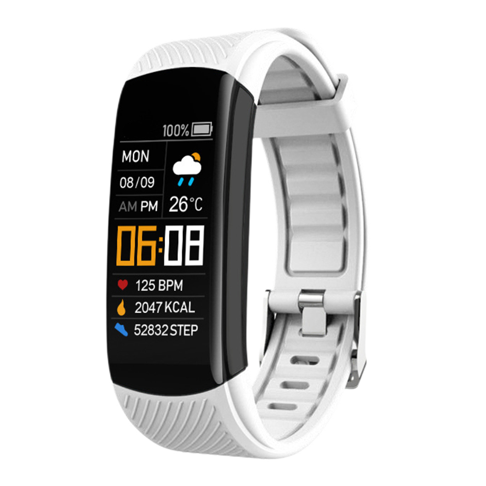 accorto guarda Impermeabile sport Smartwatch Frequenza cardiaca/pressione sanguigna/tenere sotto controllo dell'ossigeno nel sangue Ricarica diretta USB per esercizi tutto'aperto: bianca