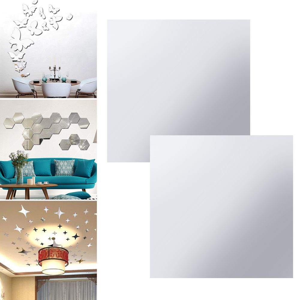 1PC Ultra-thin DIY Mirror Wall Self-adhesive PET Full-body Soft mirror Bathroom Self-adhesive Paper 1515cm
