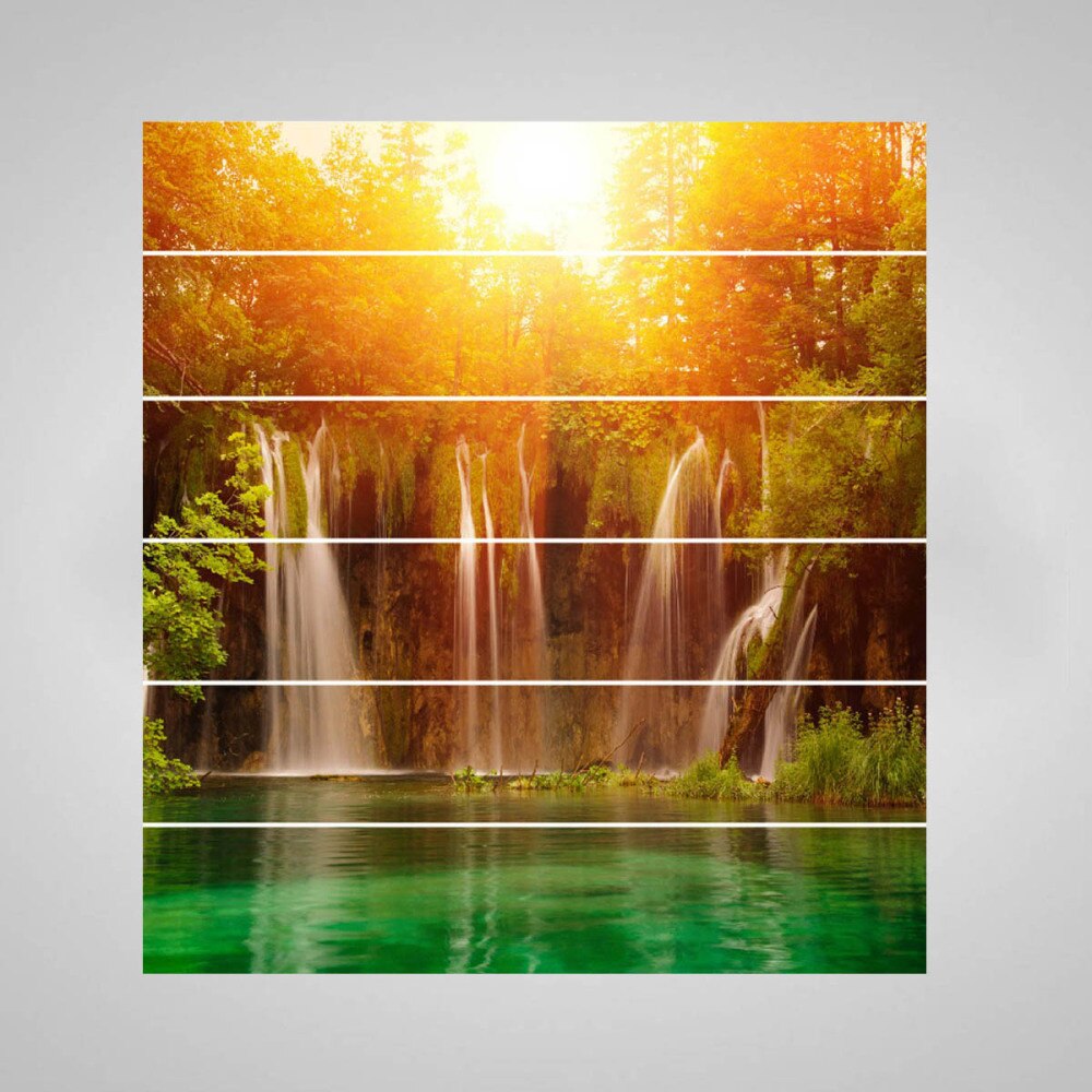 Waterfall 3D Decorative Stairs Stickers Self-adhesive Stairs Stickers Beautiful Prints Mural Waterproof Wallpaper PVC Staircases