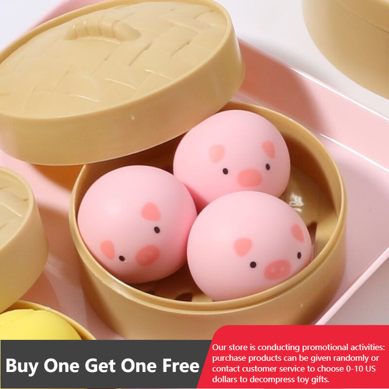 Antistress press gris ball stressavlastning fidget leker søt dampet utstoppet bolle morsom squishy stressball klemme leke