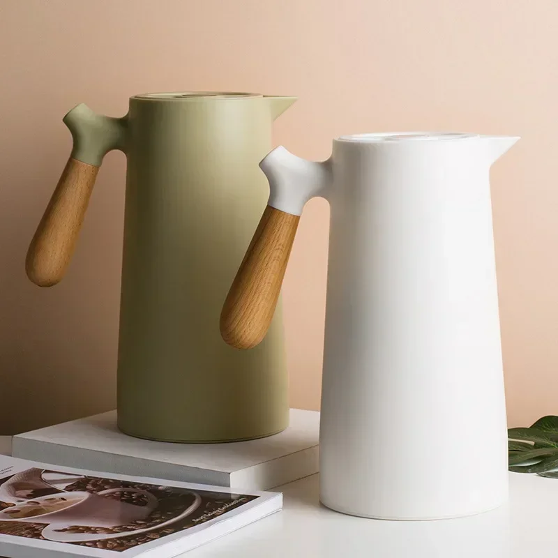 1l Grote Capaciteit Ketel Huishoudelijke Koffiepot Glazen Voering Warm Water Kan Fles Vacuüm Fles Thermos Nordic Thermische Isolatie