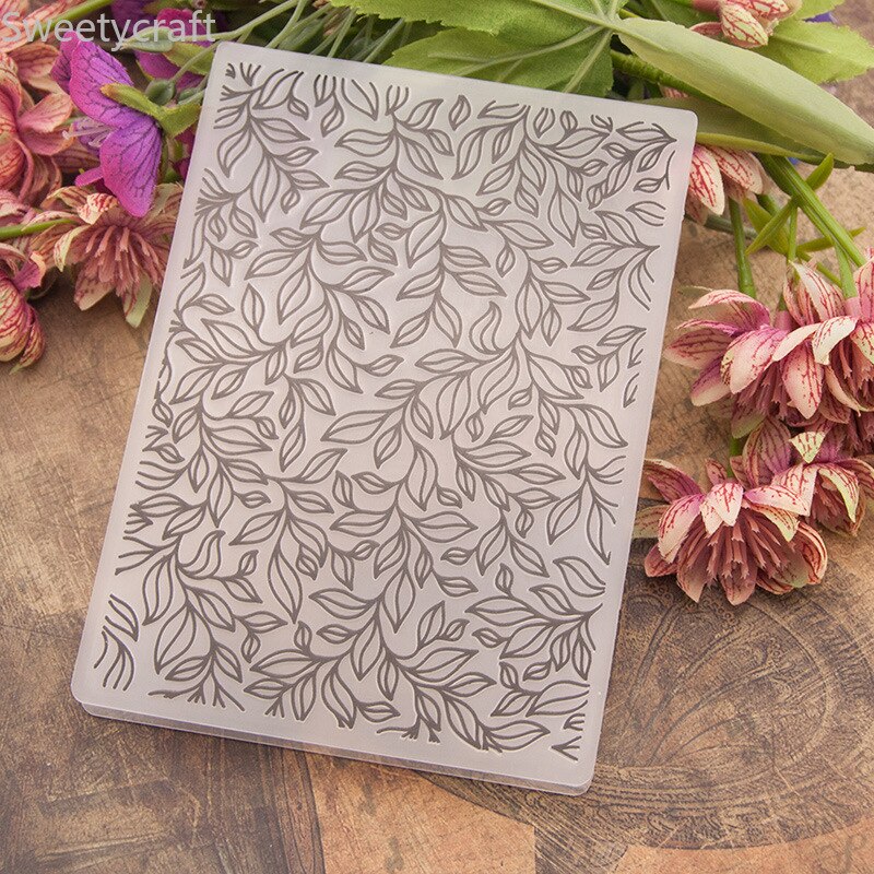 Small Flower Print Plastic Embosser Stencil DIY Embossing Folders For Card Making Supplies Paper Craft Scrapbooking: EM035
