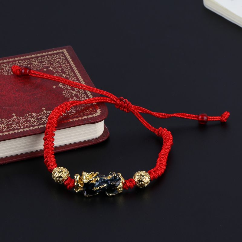 Javrick Pi Xiu Charm Kleurverandering Temperatuur Kabbalah Red String Gevlochten Stemming Armbanden