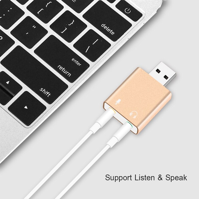 7.1 Channel USB External Stereo Sound o Adapter for Windows XP 7 8 10 Android Linux and Mac Plug and Play