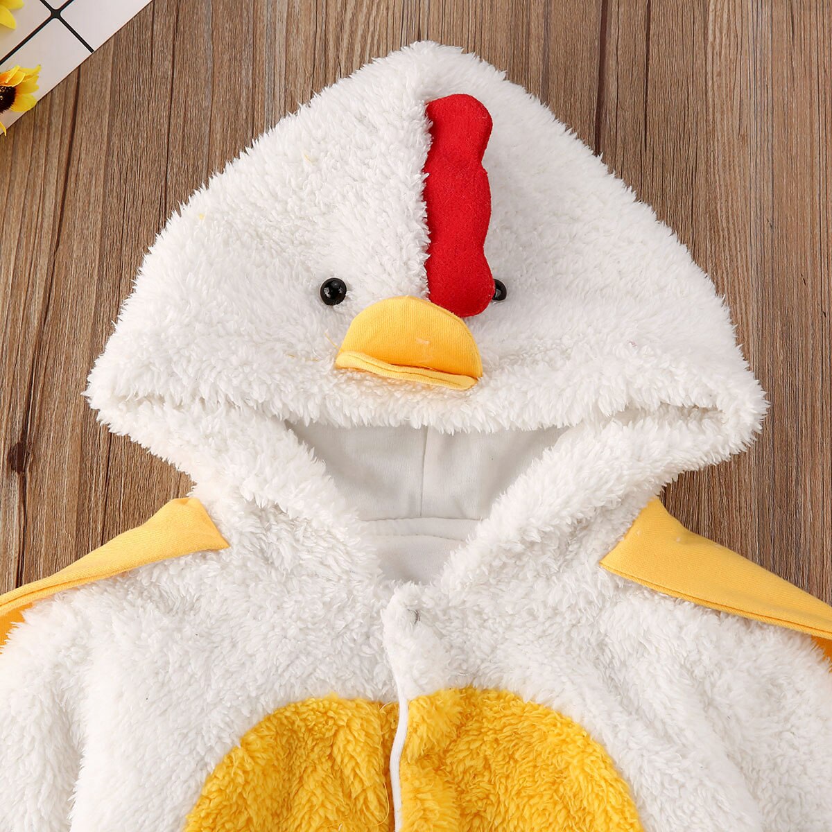 Pudcoco Ons Voorraad 0-24M Winter Baby Baby Jongens Meisjes Warm Cartoon Kip Hoodies Romper Jumpsuit Outfits/