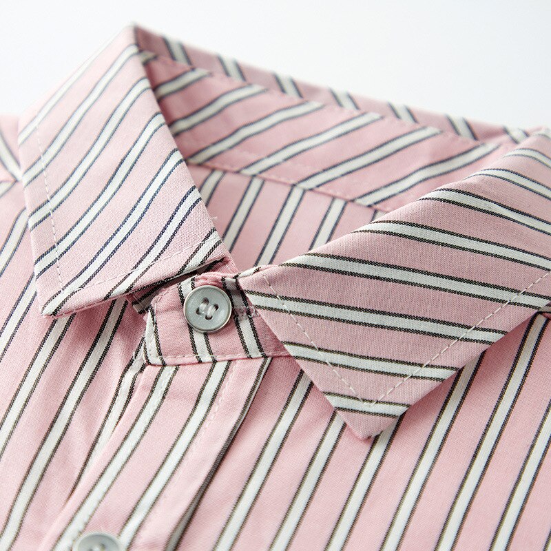 Camisa de algodón de manga corta a rayas para niños, camisa virgen grande para niños de 4 a 12 años, novedad de verano