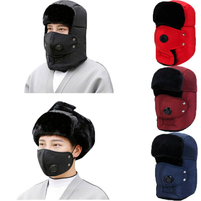 Mænd kvinder vinter varm russisk hat trooper sne ski ushanka vandtæt varm hat afslappet solid blød unisex vindtæt bomber caps