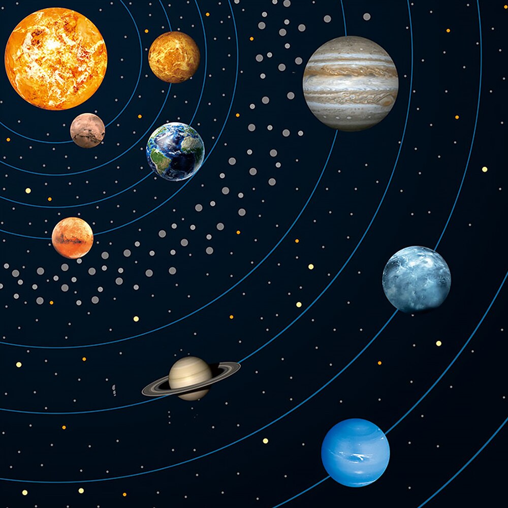 3D Planet Solar System Fluorescent Wall Stick The Universe Planet Galaxy Children Room Bedroom Luminous Wall Stickers