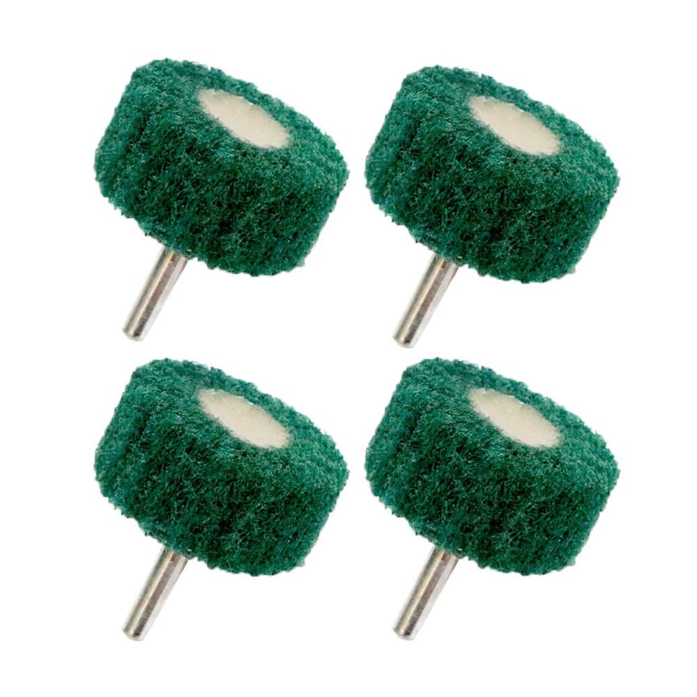 2 " 50mm 4 stk industriell skuresvamp slipehode nylonfiber polering poleringsskive non-woven for drill med 1/4 " skaft 6mm: Korn 180 4 stk