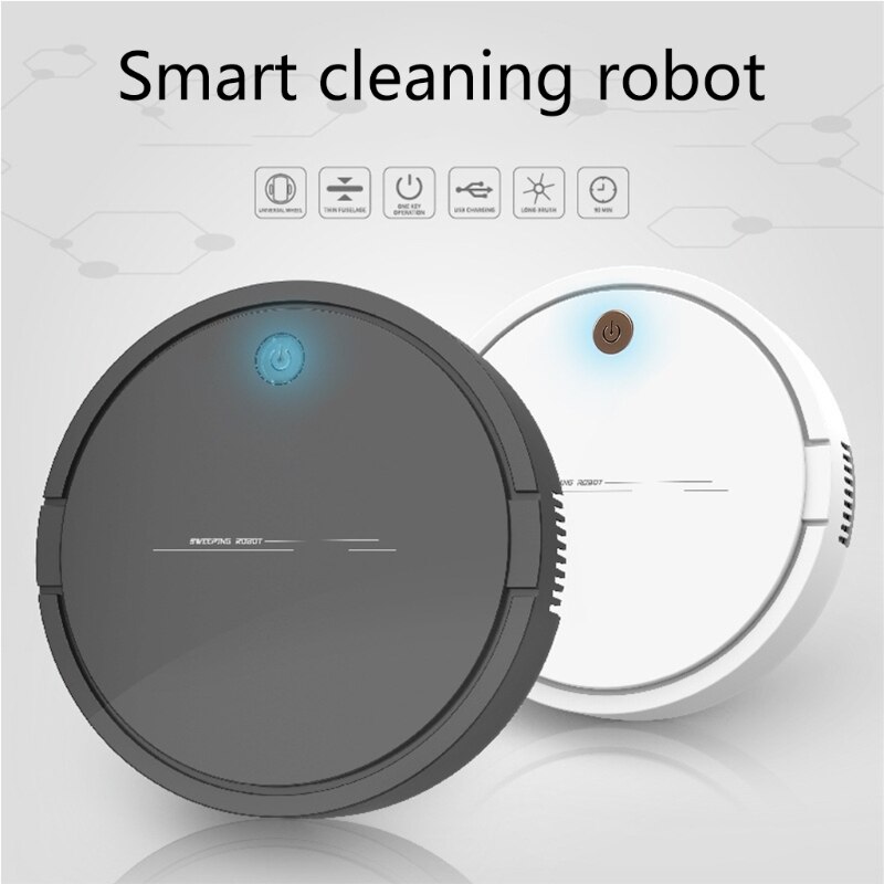 Smart Robot Vacuum Cleaner 2-in-1 Mopping Sweeper Strong Suction Automatic Cleaning Rechargeable Anti-Crash Sweeping