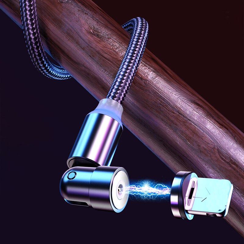 540 roterende magnetkabel hurtiglader magnetlader mikro usb type c kabel mobiltelefon ledning til iphone xiaomi samsung