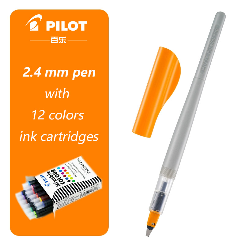 Original PILOT Parallel Art Pen 1.5 3.8 6.0 mm Calligraphy Pen for Gothic, Arabic & Specialty Scripts (Broad Edge Drawing Tool: Light Grey