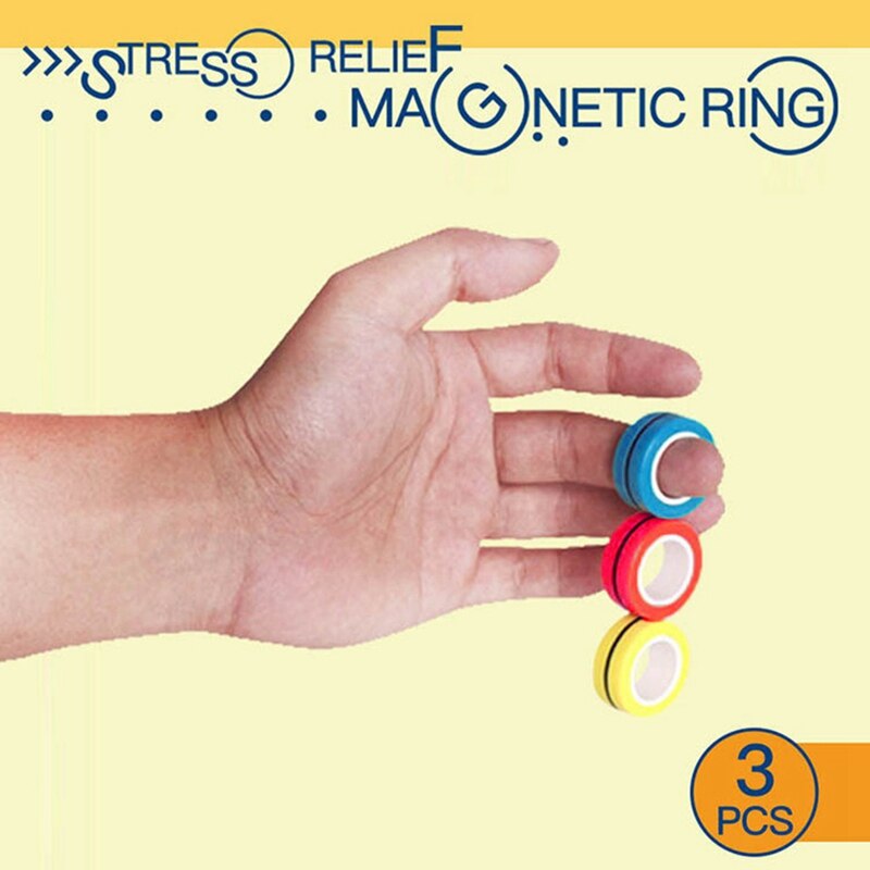 Magic Anxiety Muscles Exercise Finger Magnetic Ring Chidlren Adults Stress Relief Toy Funny Decompression Toy