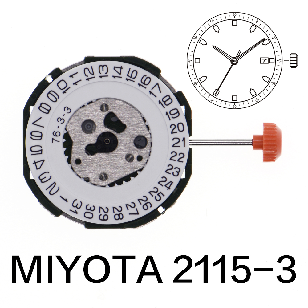 Miyota 2115 mouvement à Quartz Japona 2115-3 mouvement pièces de montre accessoires de réparation avec affichage de la Date calendrier mouvement japonais