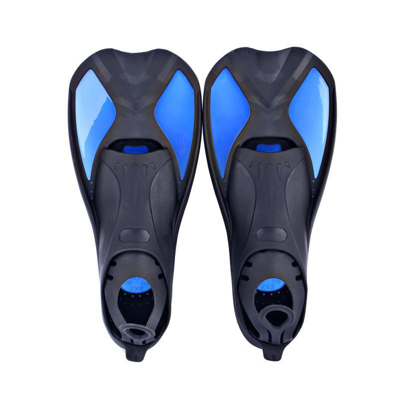 Universal Full Foot Short Fins Scuba Diving Swim Training Flippers XXS/XS/S/M/L/XL Kid Adult Swimming Fins Snorkeling Water Fin: Navy Blue / L