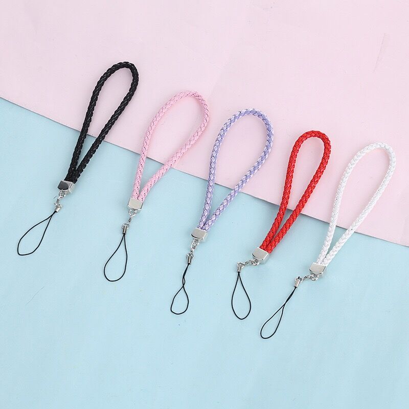 Correa de cuero para la muñeca para colgar llaves, cordón para llaves, tarjeta de identificación, USB, cordón para teléfono móvil, iPhone 7, 8 Plus