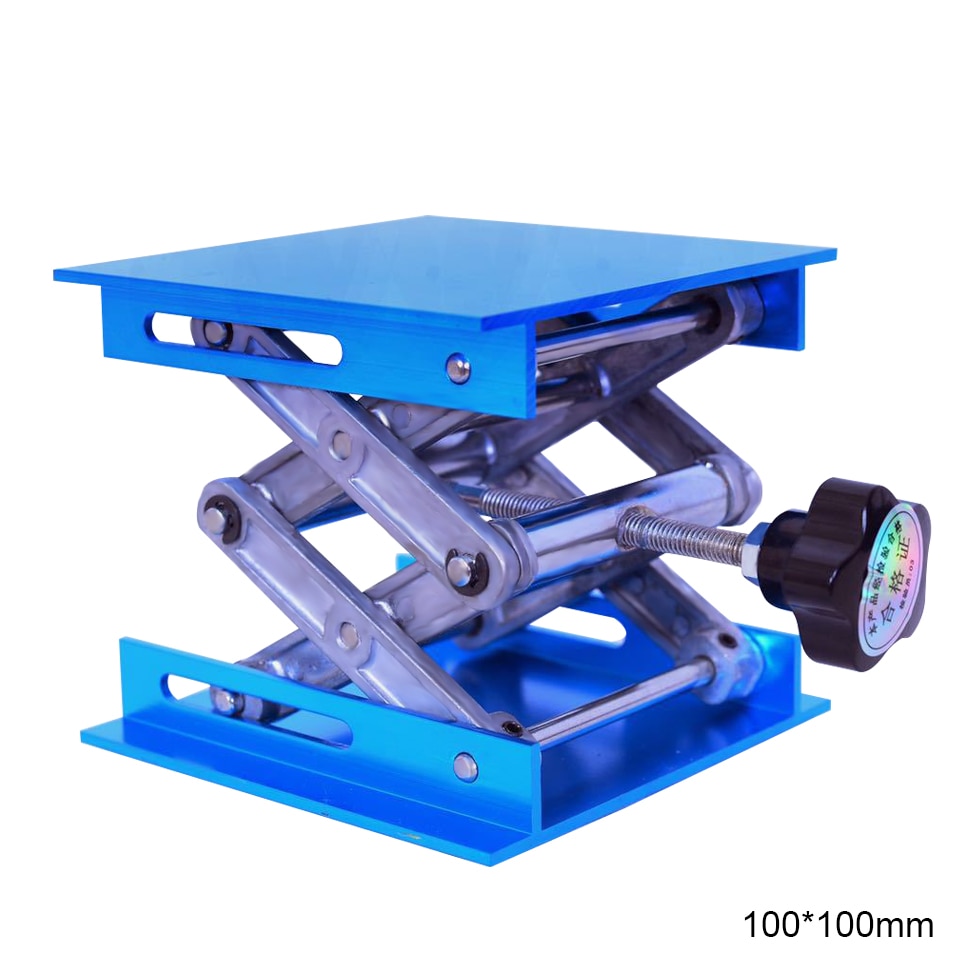 100*100mm Aluminium Holz Router Aufzug Tisch Holzbearbeitung Gravur Labor Heben Stehen Gestell Aufzug Plattform Holzbearbeitung Bänke Heber: Aluminium Legierung