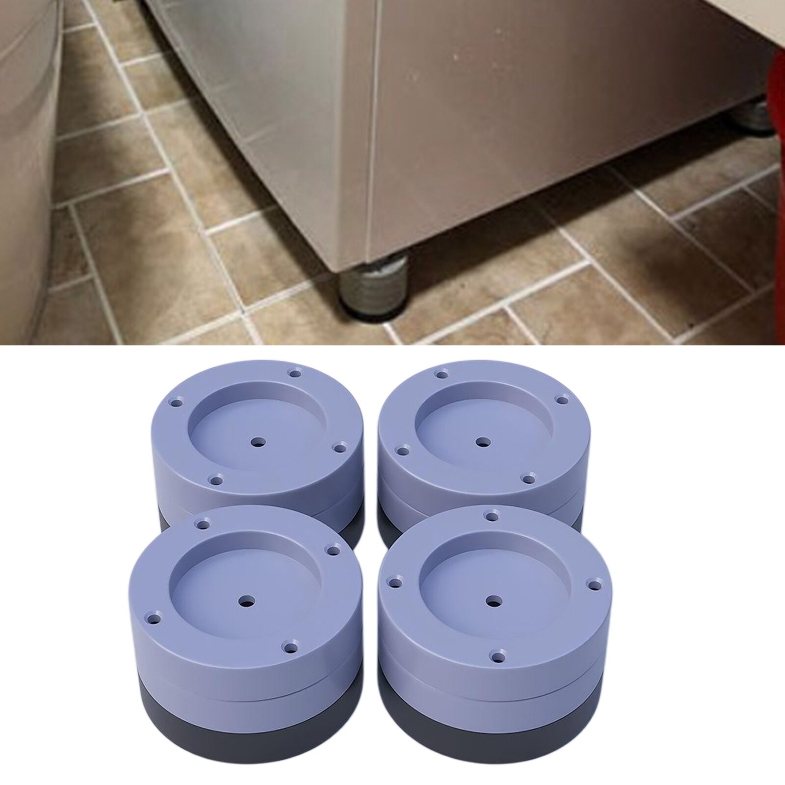4x Rubber Anti Vibration Pads for Washing Machine and Dryers Shock Absorber Furniture Leveller Feet Mat